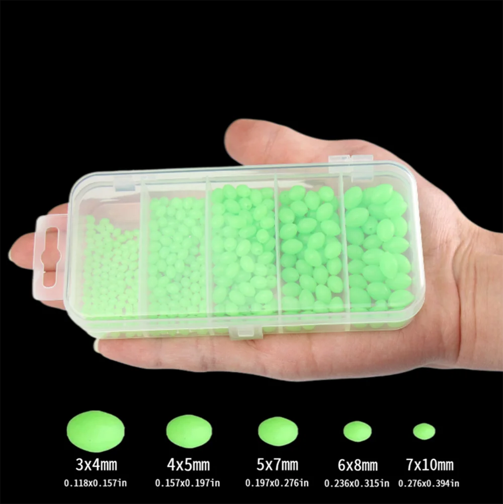 Soft Plastic Lure - B 375 Stück/Set Nachtleuchtende Angelperlen, weiche
