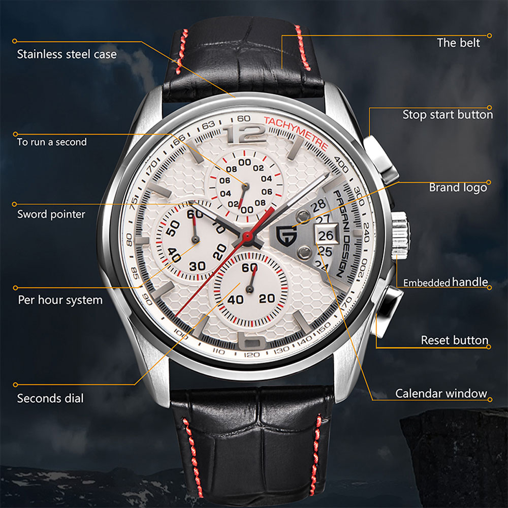 Circle Hook Set - PAGANI DESIGN Neue PD-3306 Chronograph Herrenuhr