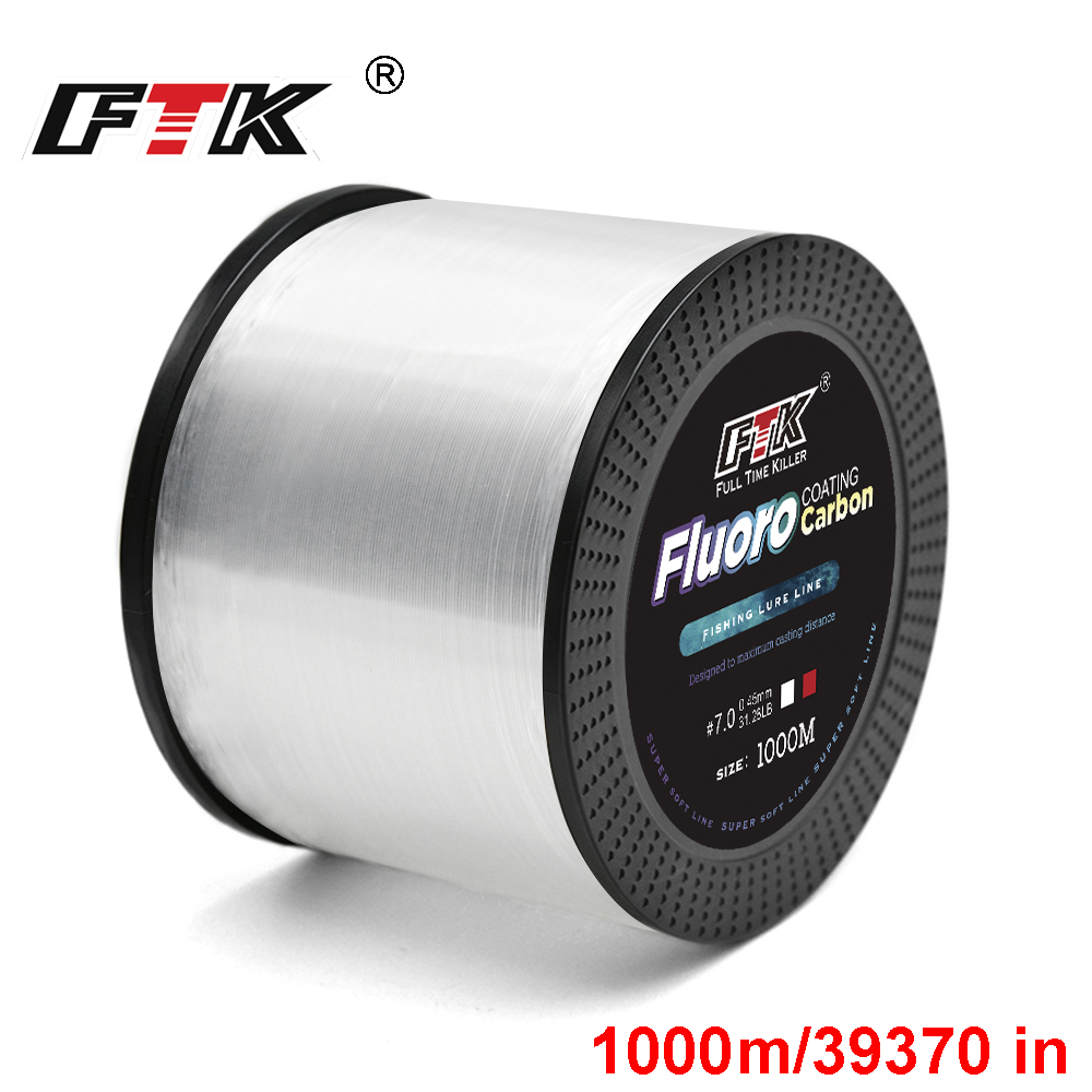 Fluorocarbon Line - FTK 1000M Nylon-Angelschnur, Superstark, Monofilament-Angelschnur, Fluorocarbon-beschichtete