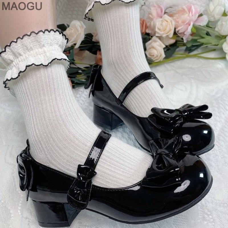 Circle Hook Set - Niedliche Damen-Mary-Jane-Schuhe mit runder Spitze, Pu-Leder,