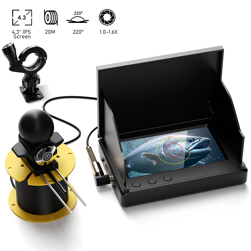 Underwater Fishing Camera - Angelkamera mit Nachtsicht, 4,3-Zoll-Bildschirm, 20 m
