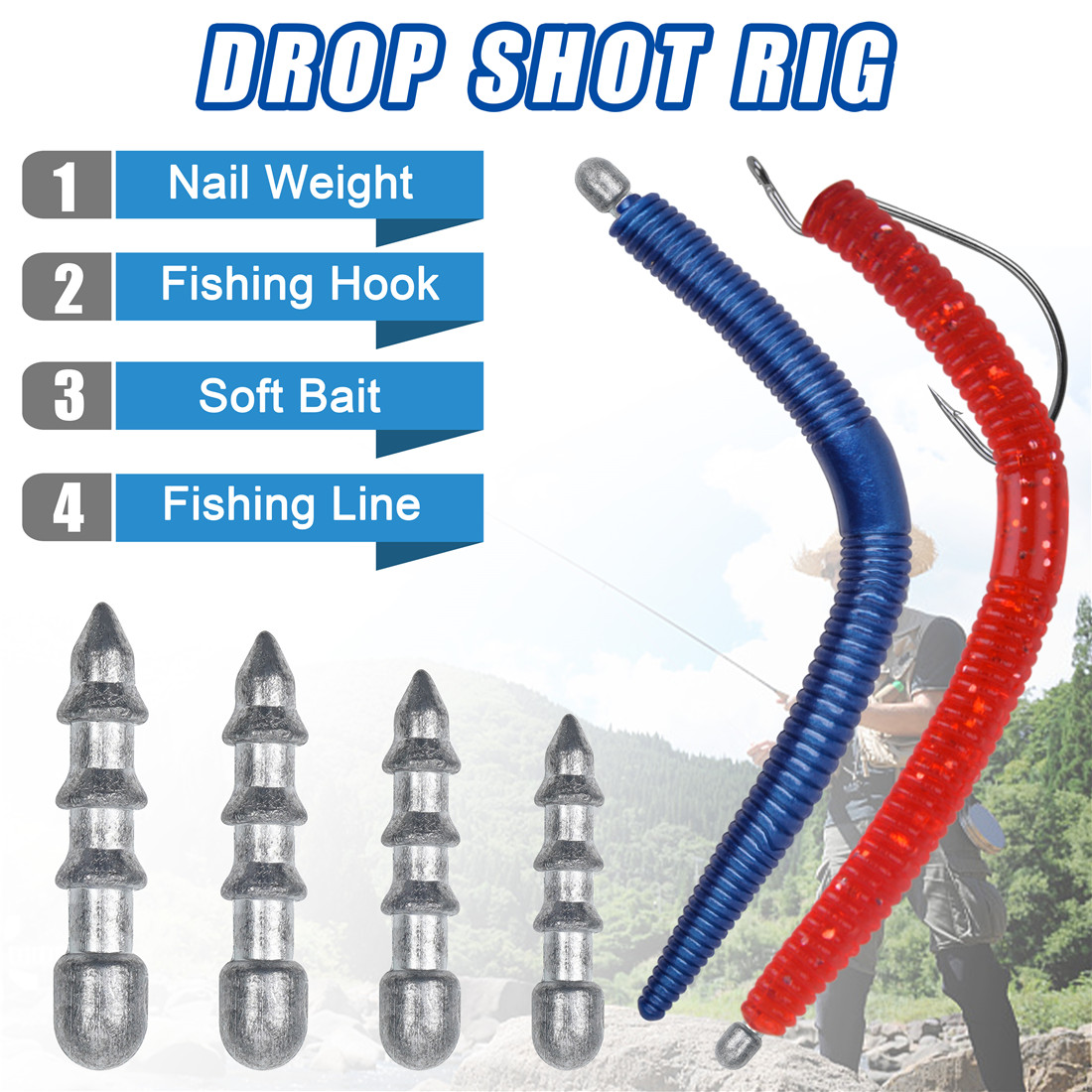 60pcs Nagel gewichte Wurm Ange – Fishing Equipment Tackle Bewertung und Preis
